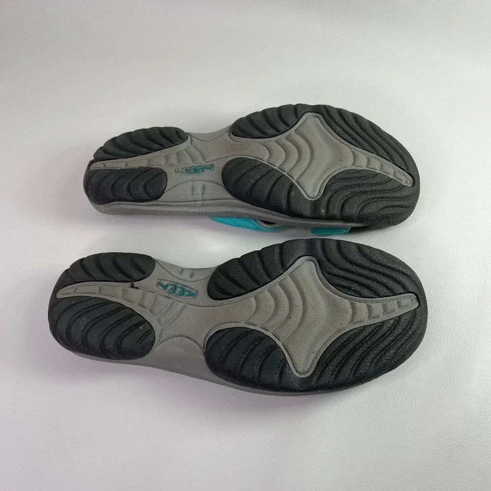 Keen Bali Teal Blue Grey Slide Sandals Womens 9.5 Lichen Water Toe Guard 1010987 - Picture 7 of 8